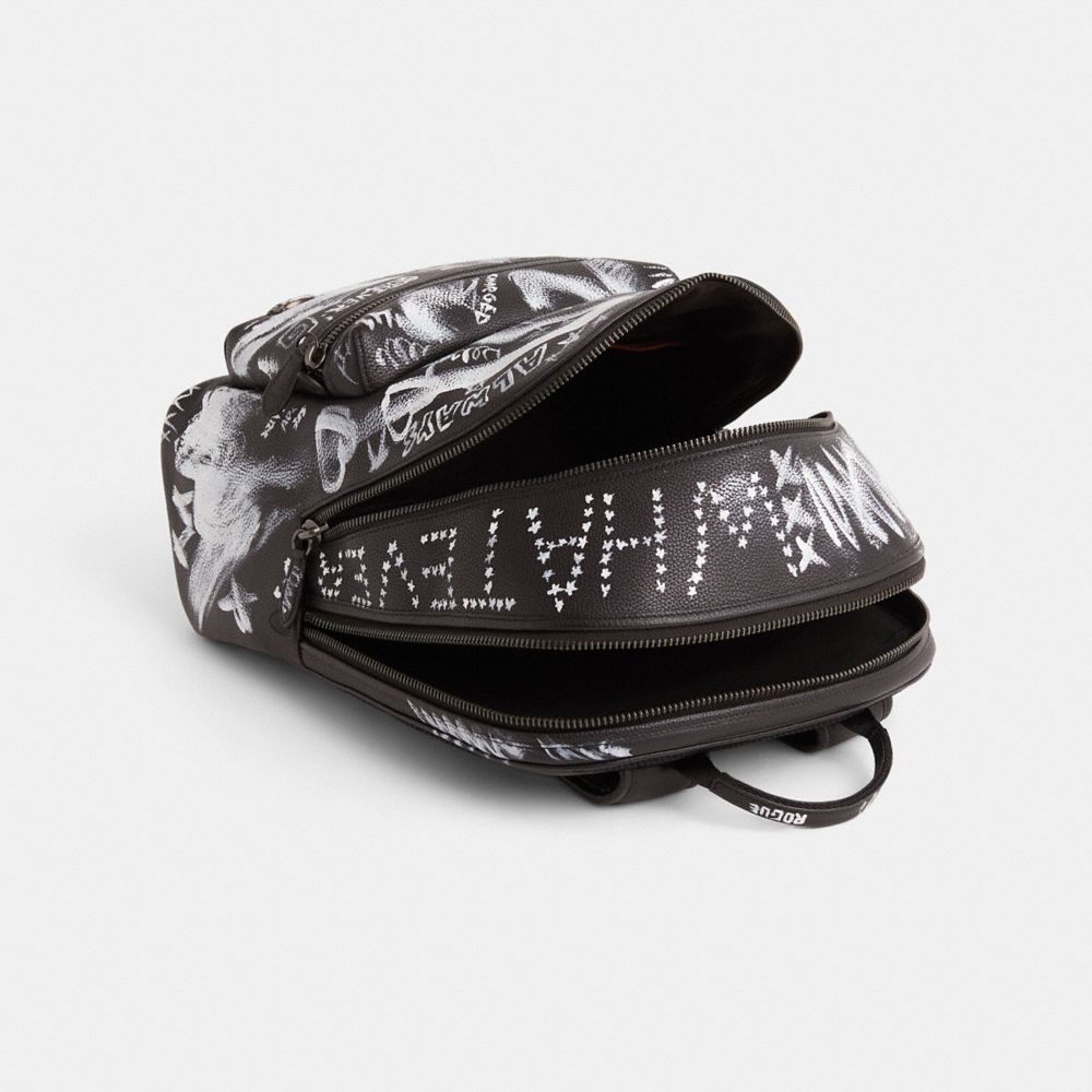 COACH®,Upcrafted Charter Backpack,Black,Inside View,Top View