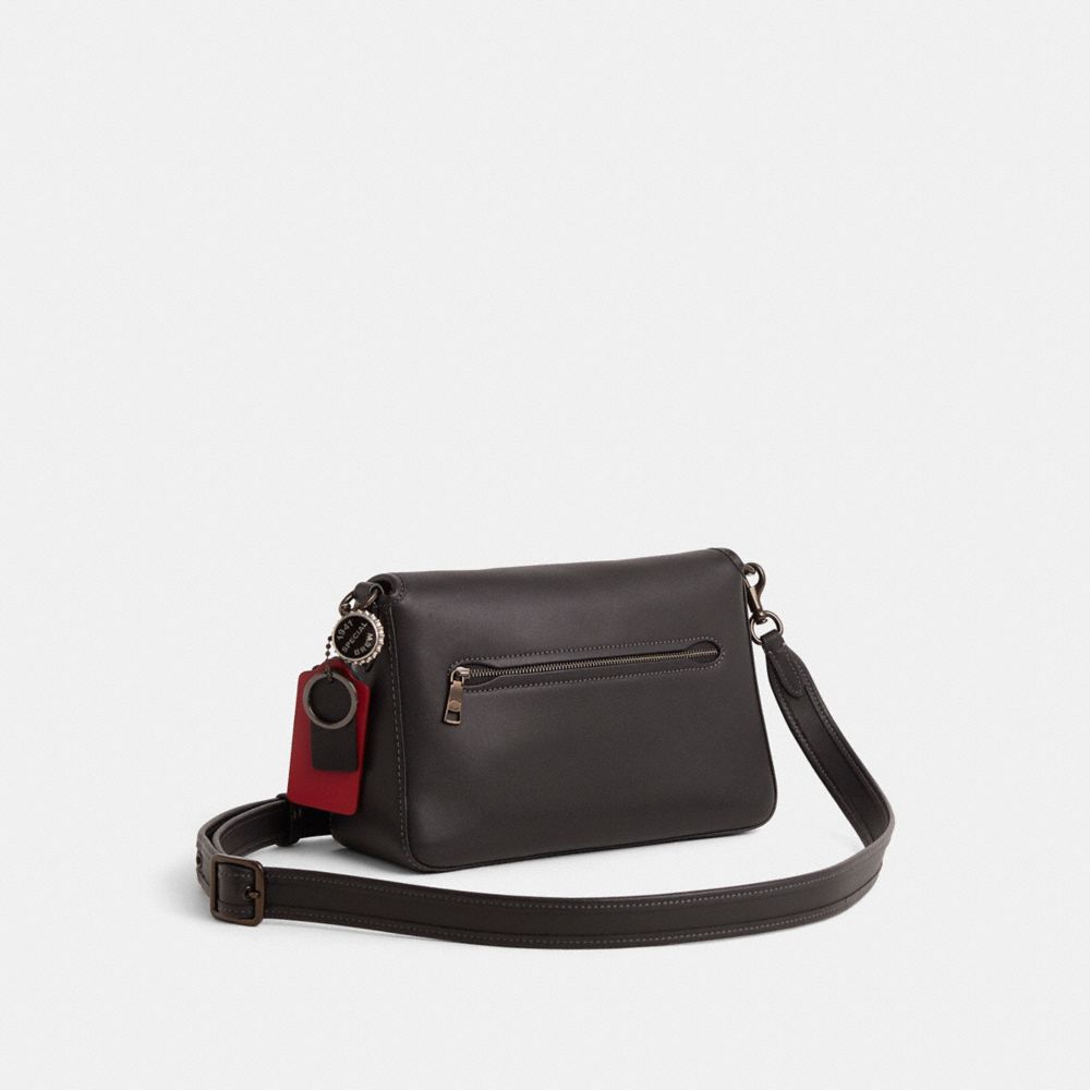 COACH®,Upcrafted Soft Tabby Shoulder Bag,Black,Angle View