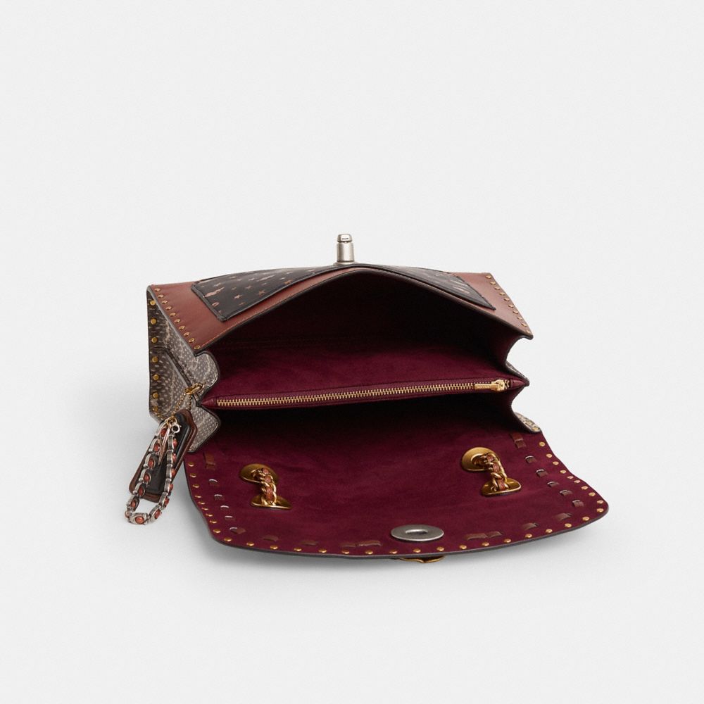 COACH®,Upcrafted Parker With Rivets And Snakeskin Detail,,Inside View,Top View