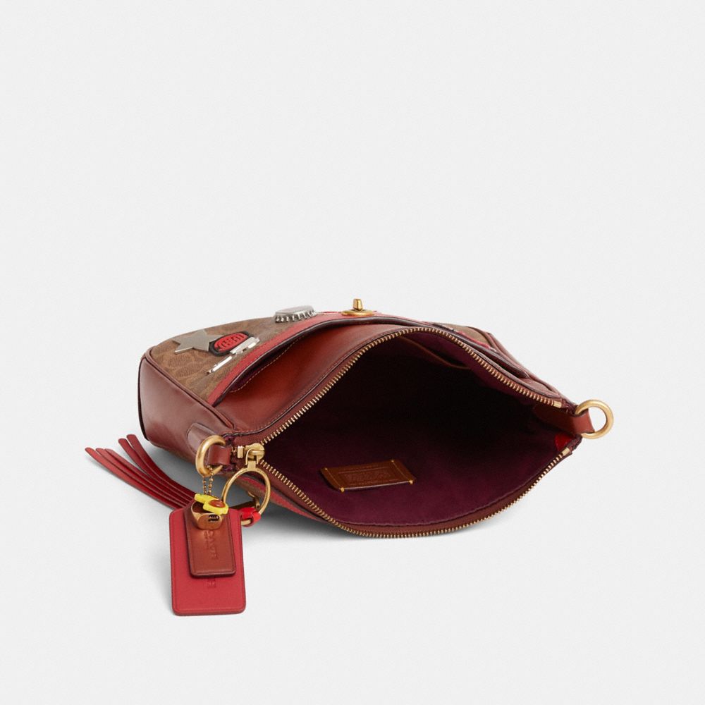 COACH®,Upcrafted Chaise Crossbody Bag In Signature Canvas,,Inside View,Top View