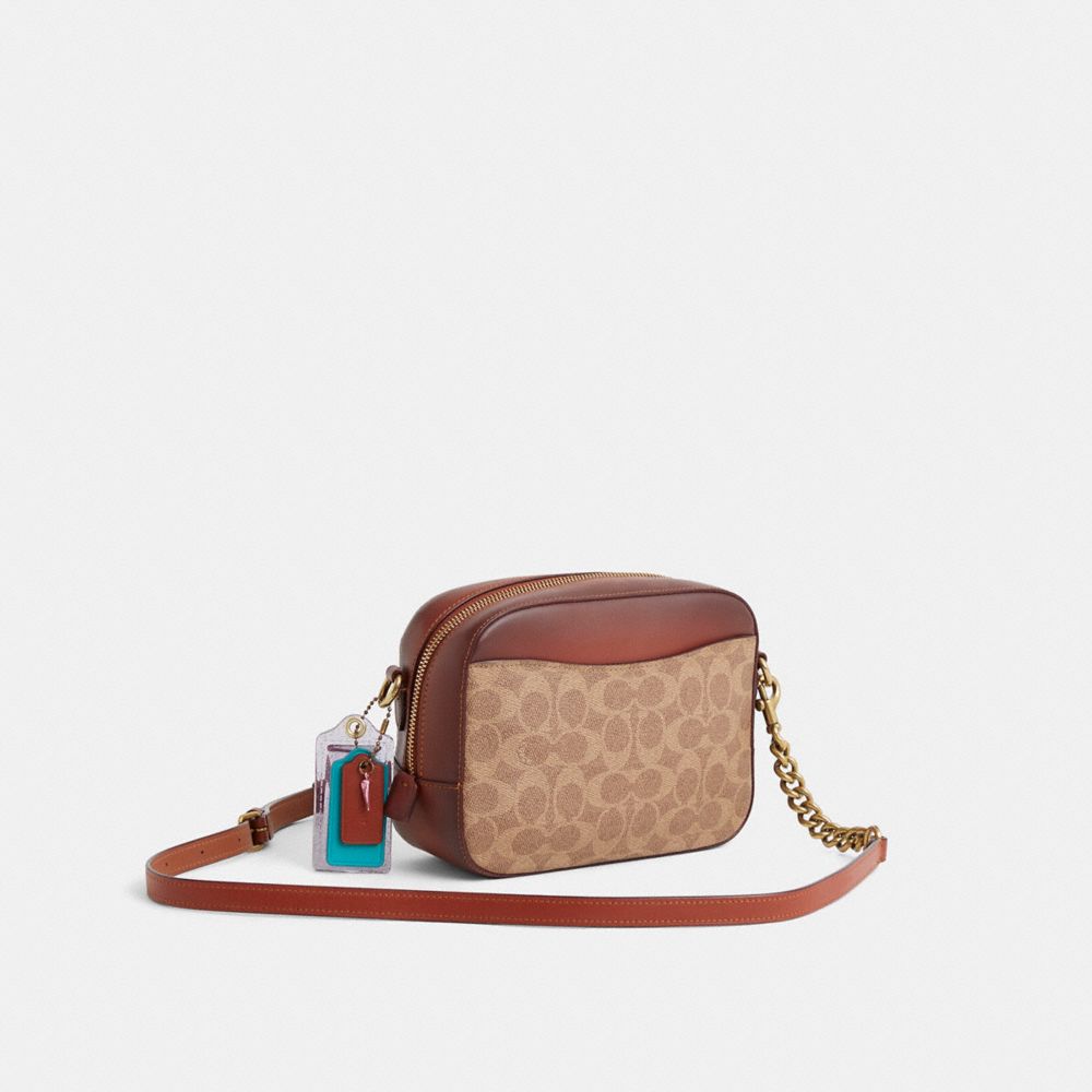 COACH®,Upcrafted Camera Bag In Signature Canvas,,Angle View