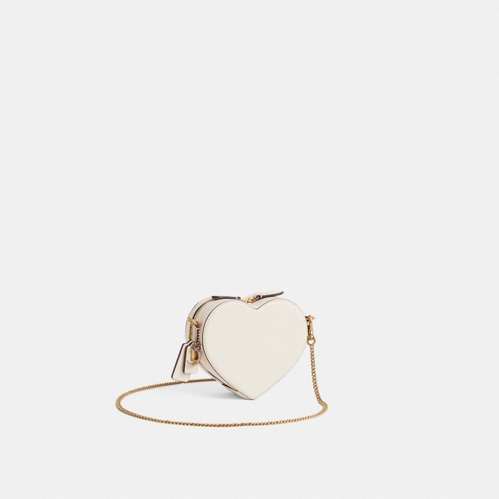 COACH®,Upcrafted Heart Crossbody Bag 14,White,Angle View