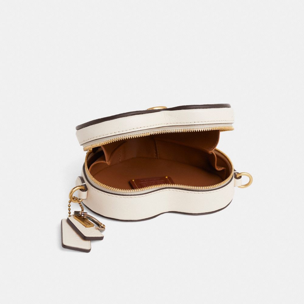 COACH®,Upcrafted Heart Crossbody Bag 14,White,Inside View,Top View