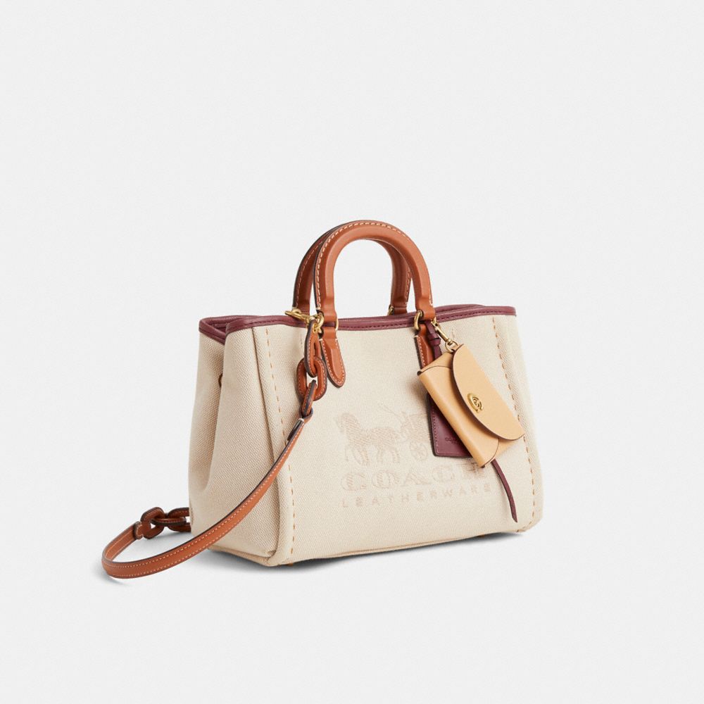 COACH®,Upcrafted Reese Tote 28,Cream,Angle View