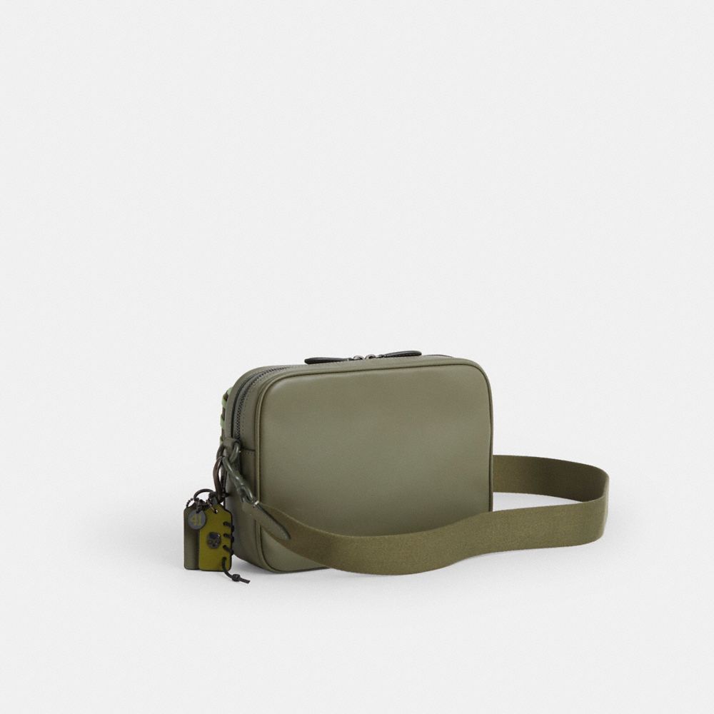 COACH®,Upcrafted Charter Flap Crossbody Bag 24,Green,Angle View