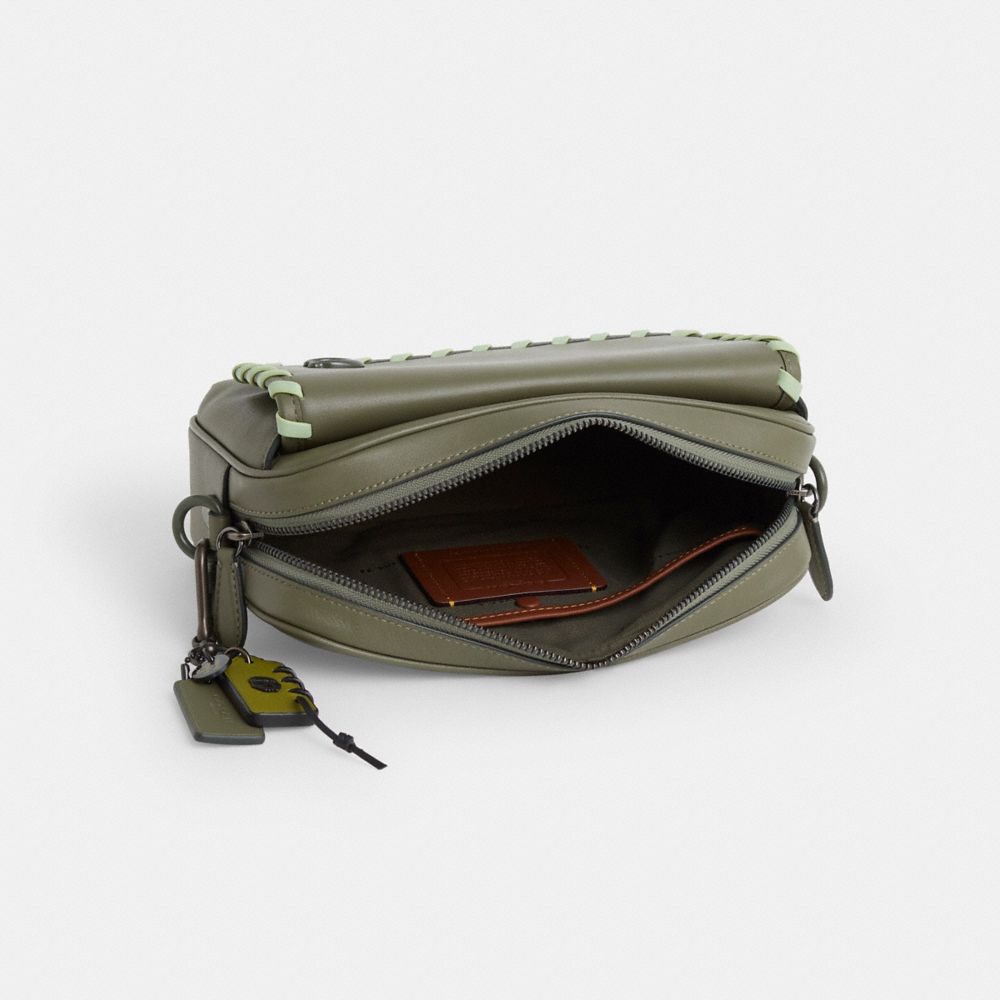 COACH®,Upcrafted Charter Flap Crossbody Bag 24,Green,Inside View,Top View
