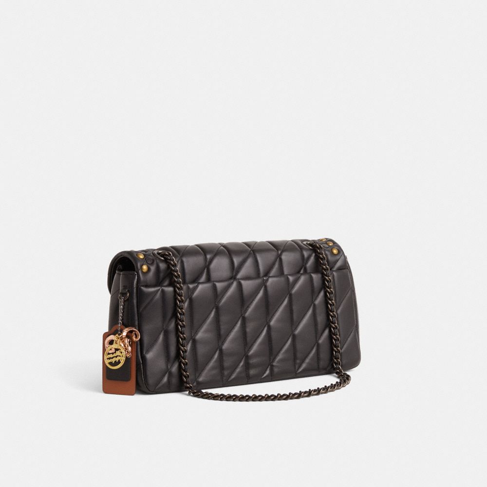 COACH®,Upcrafted Tabby Shoulder Bag 33 With Quilting,Black,Angle View