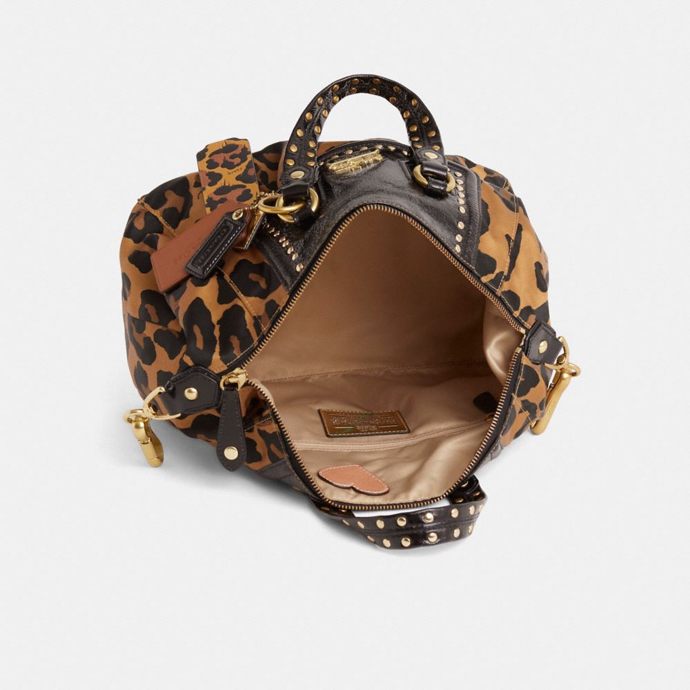COACH®,Upcrafted Ocelot Print Audrey Bag,,Inside View,Top View