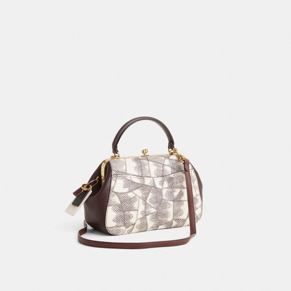 COACH®,Upcrafted Frame Bag In Snakeskin,,Angle View