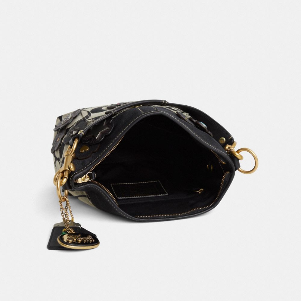 COACH®,Upcrafted Signature Stripe Shoulder Bag,,Inside View,Top View