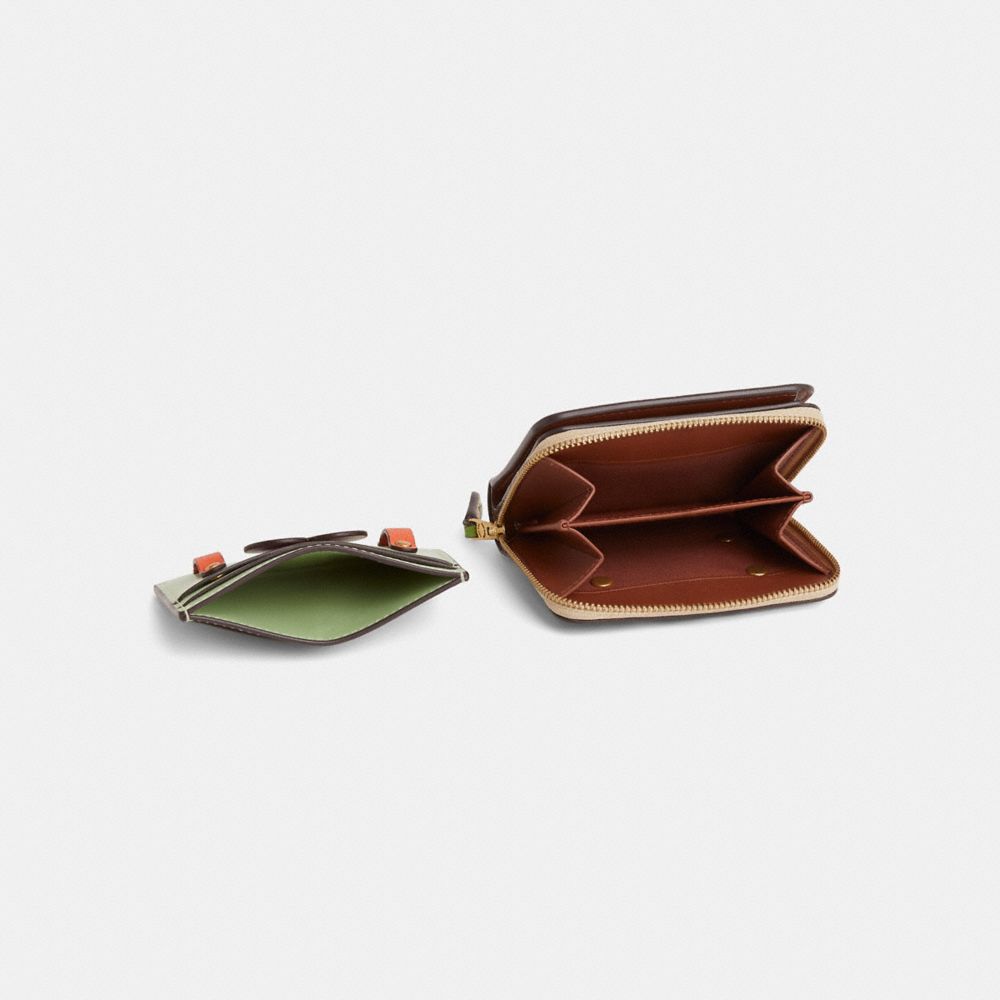 COACH®,Upcrafted Billfold Wallet With Floral Print,,Inside View,Top View