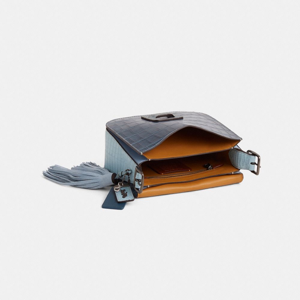 COACH®,Upcrafted Courier Bag In Crocodile,,Inside View,Top View