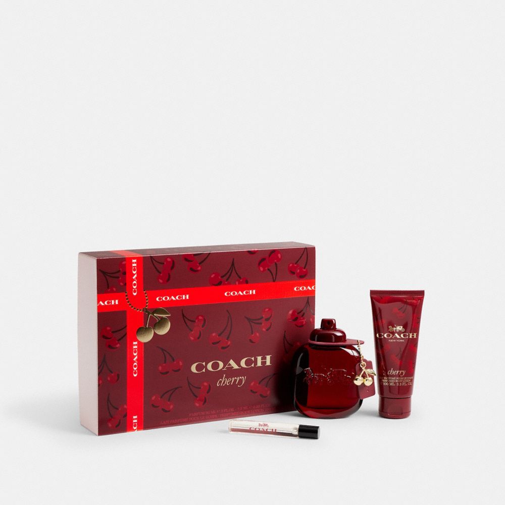 COACH®,Cherry Parfum 3 Piece Gift Set,Perfume,Long Lasting,Travel Size,Layering,Set,,Front View