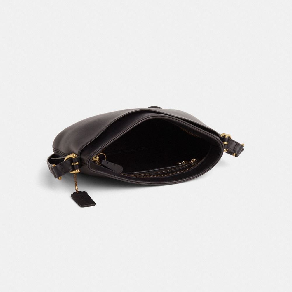 COACH®,Vintage Equestrian Zip Bag,Black,Inside View,Top View