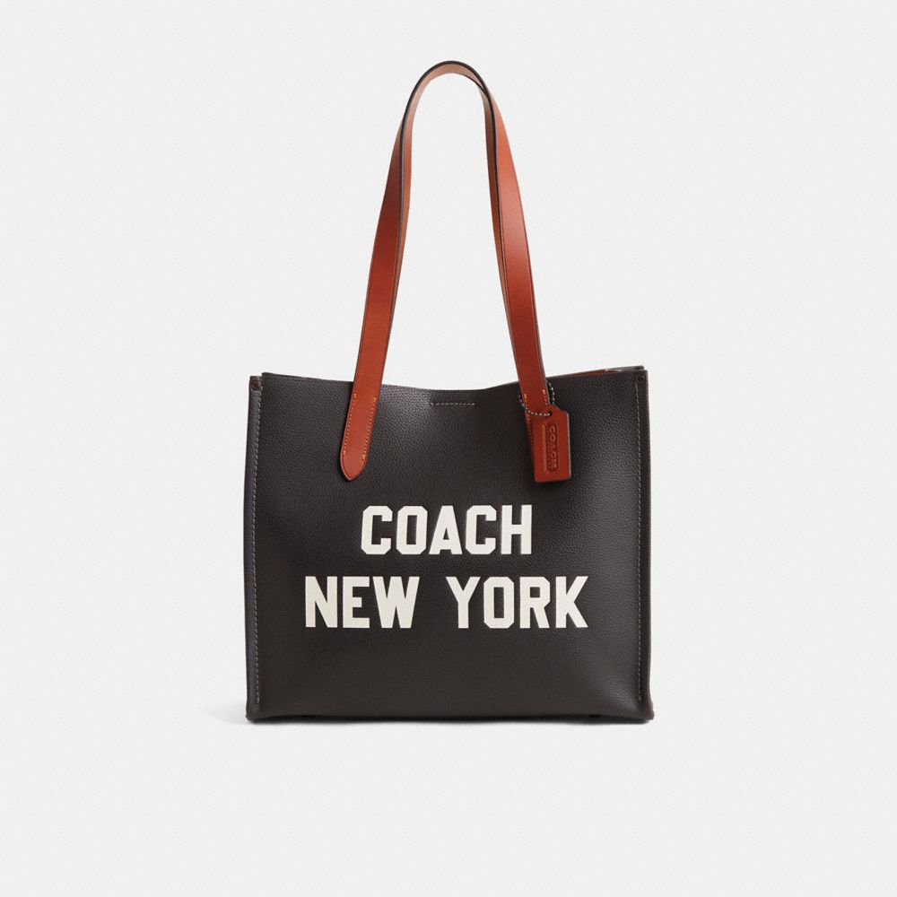 COACH®,Restored Relay Tote Bag 34 With Coach Graphic,,Front View