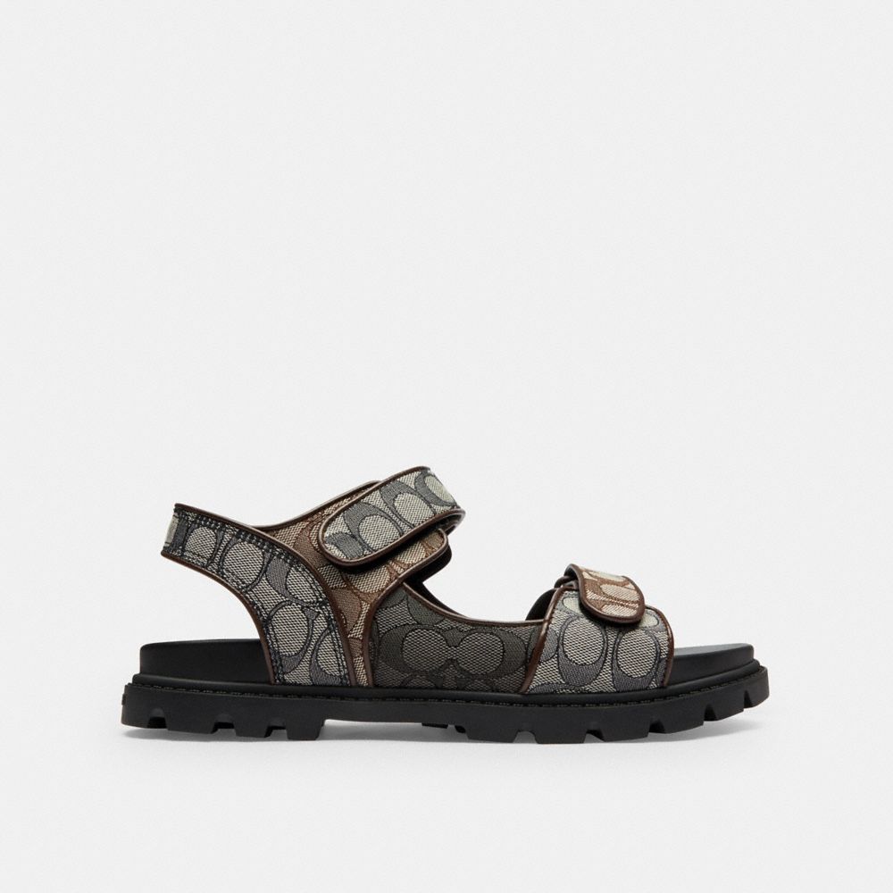 Мужские сандалии Coach Double Strap Sandal In Signature Jacquard — фото 2