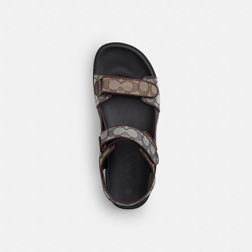 Мужские сандалии Coach Double Strap Sandal In Signature Jacquard — фото 3