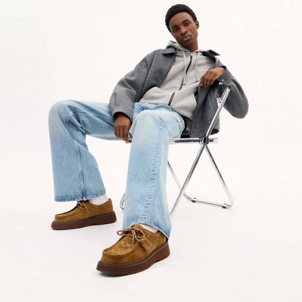 COACH®,Chukka Boot In Signature Suede,EVA,Suede,Loafer,Logo,Business Casual,Brown,Detail View