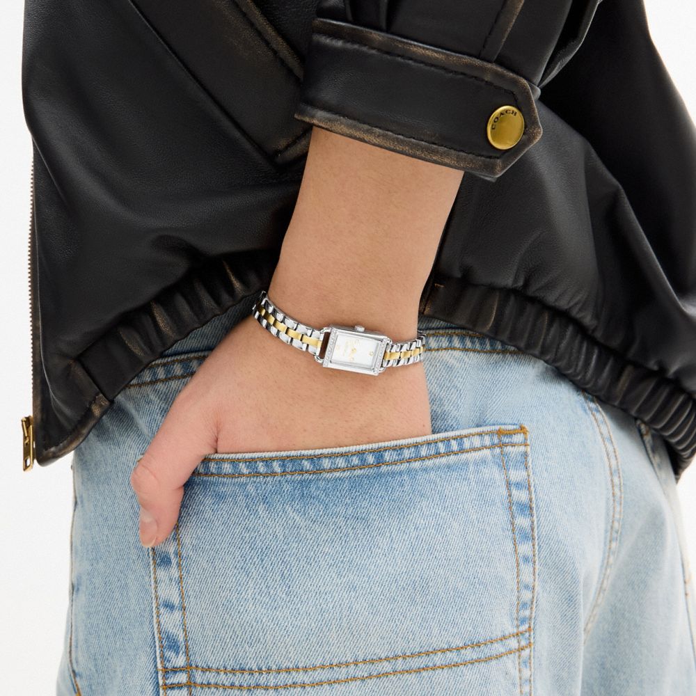 COACH®,Mini Liz Watch, 17 Mm X 24 Mm,Analog,Crystal,Metal Material,Gem Embellishment,Logo,Water Resistant,Stainless Steel,...,,Detail View