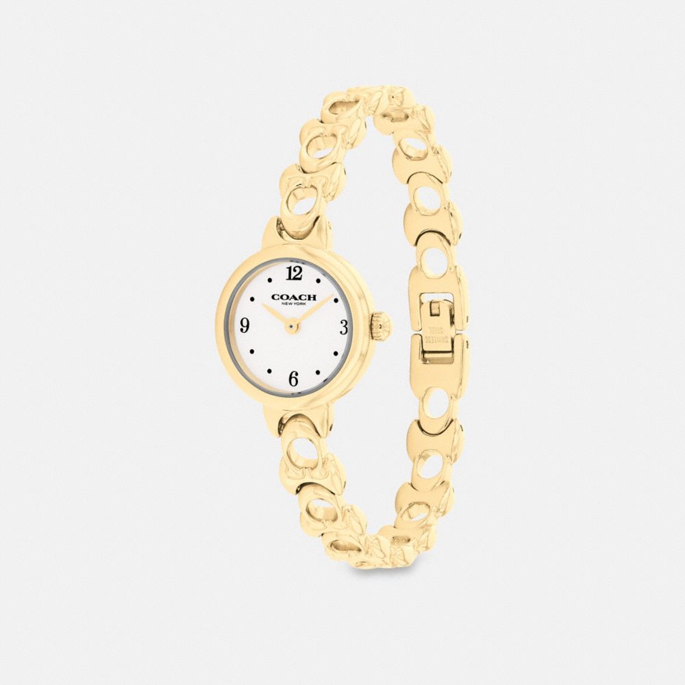 COACH®,Iris Watch, 22 Mm,Analog,Crystal,Metal Material,Word Embellishment,Logo,Water Resistant,Casual,,Angle View