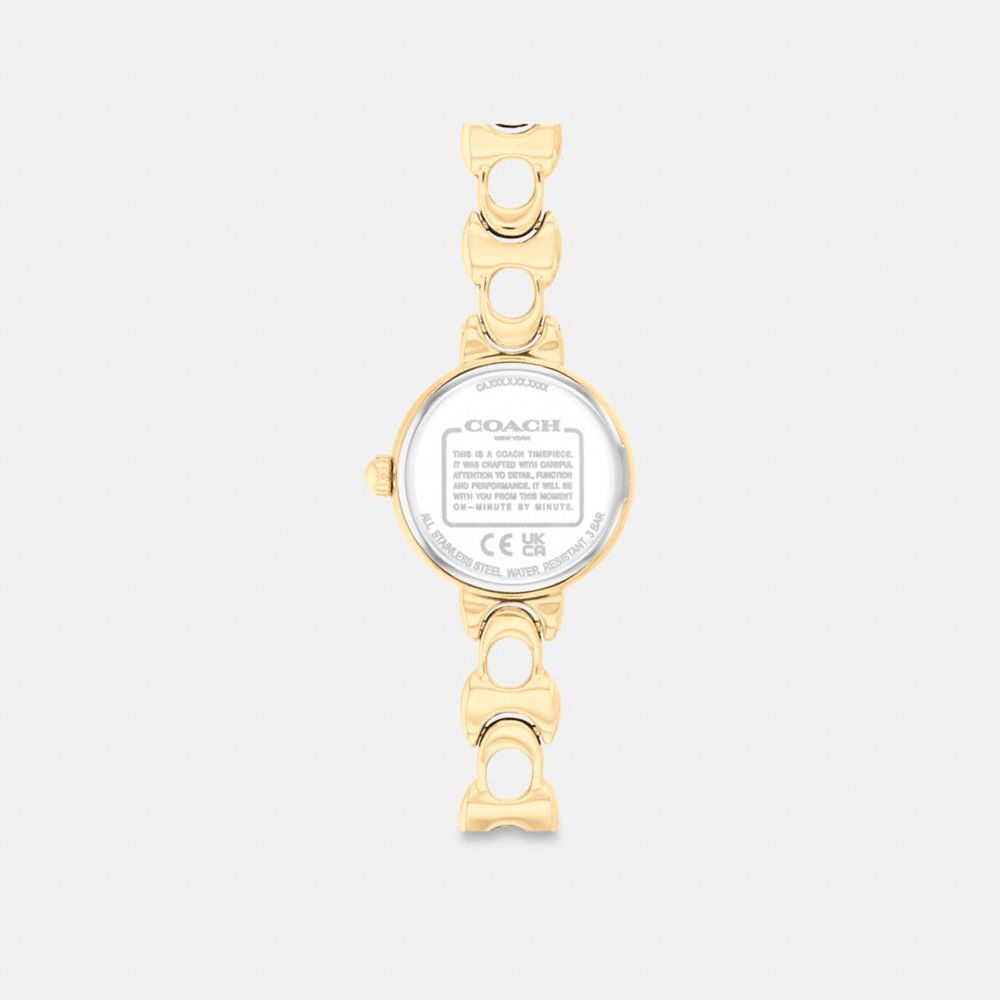 COACH®,Iris Watch, 22 Mm,Analog,Crystal,Metal Material,Word Embellishment,Logo,Water Resistant,Casual,,Back View