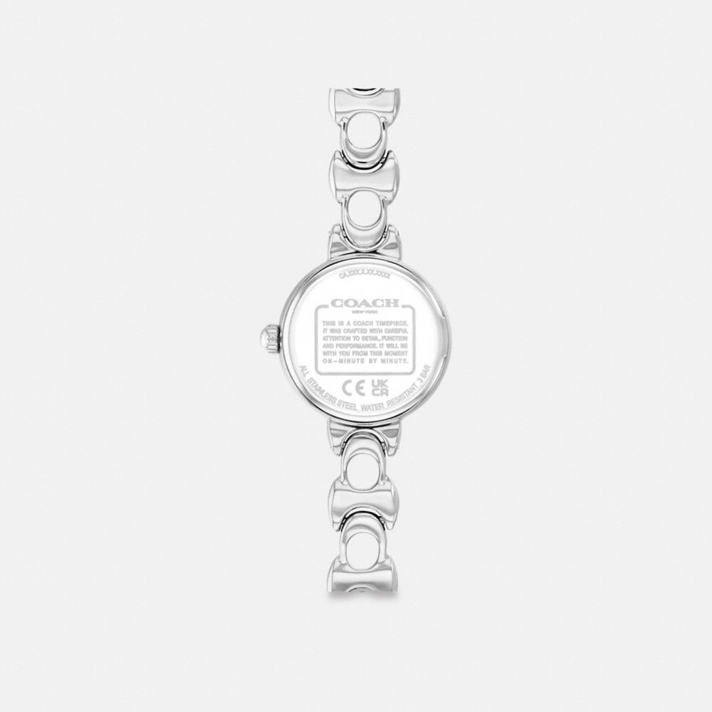 COACH®,Iris Watch, 22 Mm,Analog,Metal Material,Mineral,Word Embellishment,Logo,Water Resistant,Stainless Steel,Casual,,Back View