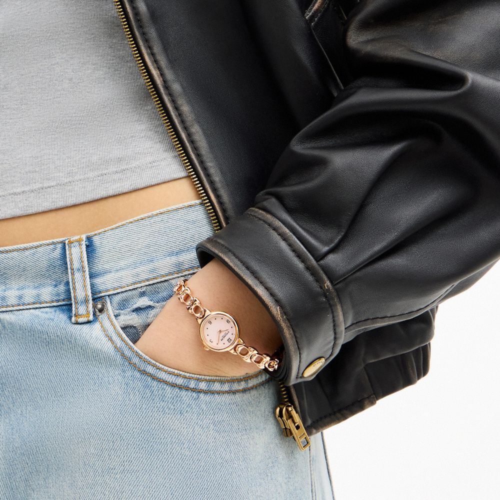 COACH®,Iris Watch, 22 Mm,Analog,Mineral,Crystal,Word Embellishment,Logo,Water Resistant,Casual,,Detail View