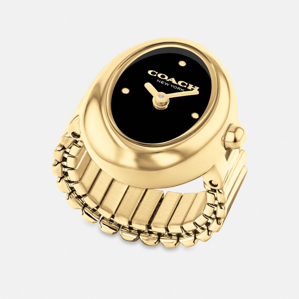 Coach Sammy Ring Watch, 18mm X 22.5mm In Gold