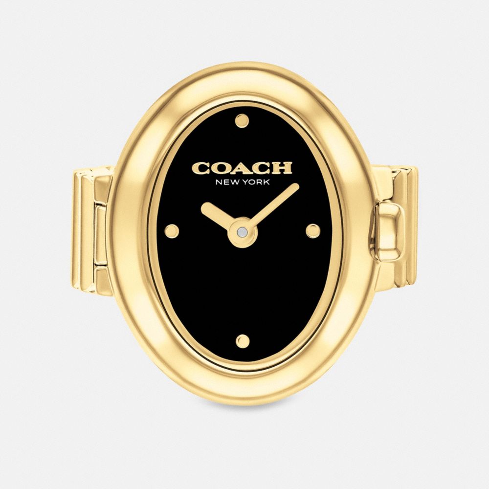 Coach Sammy Ring Watch, 18mm X 22.5mm In Gold