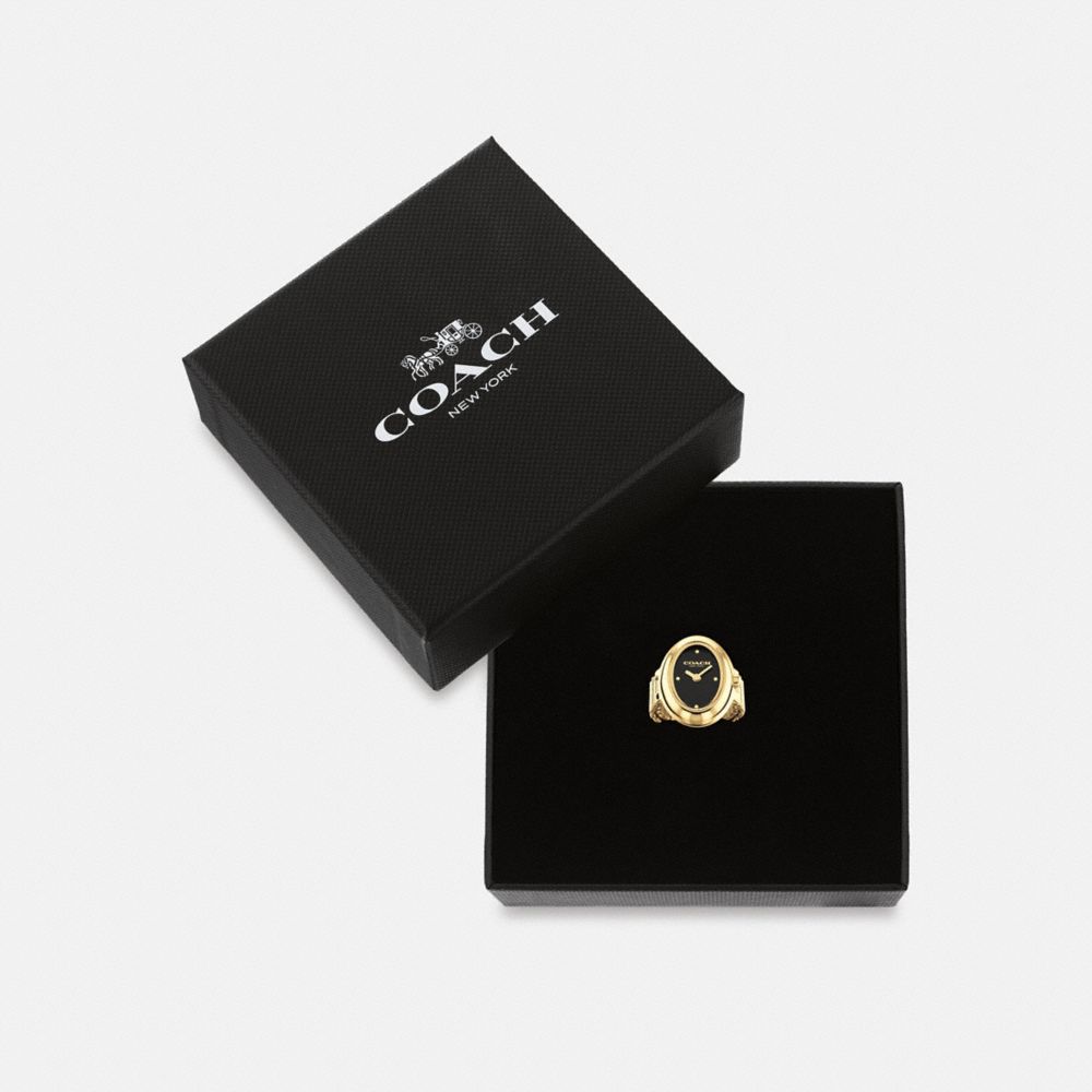 Coach Sammy Ring Watch, 18mm X 22.5mm In Gold