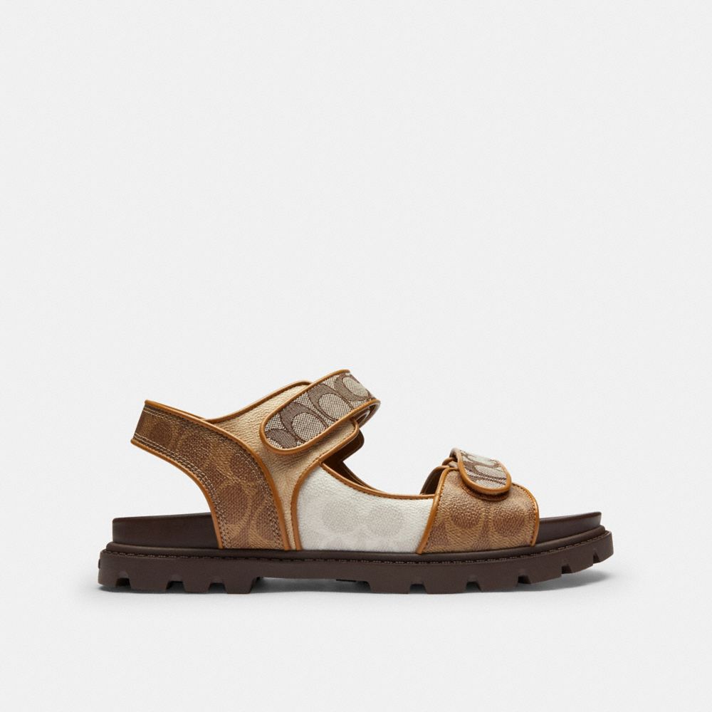 Мужские сандалии Coach Double Strap Sandal In Signature — фото 2