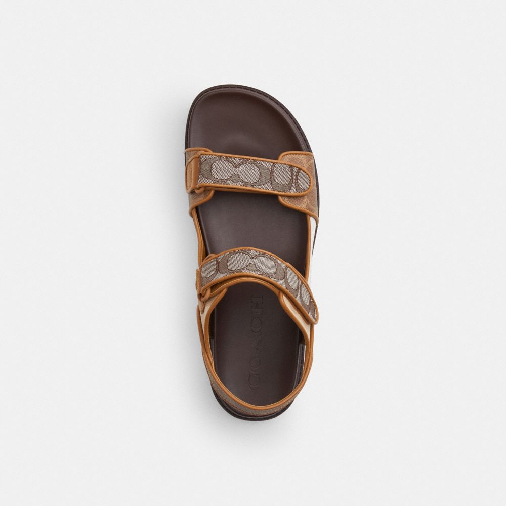 Мужские сандалии Coach Double Strap Sandal In Signature — фото 3