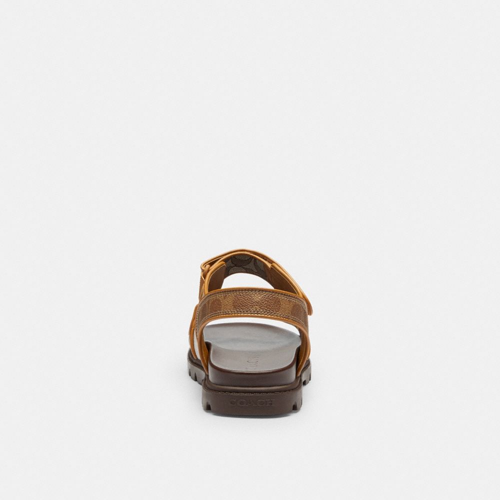 Мужские сандалии Coach Double Strap Sandal In Signature — фото 4