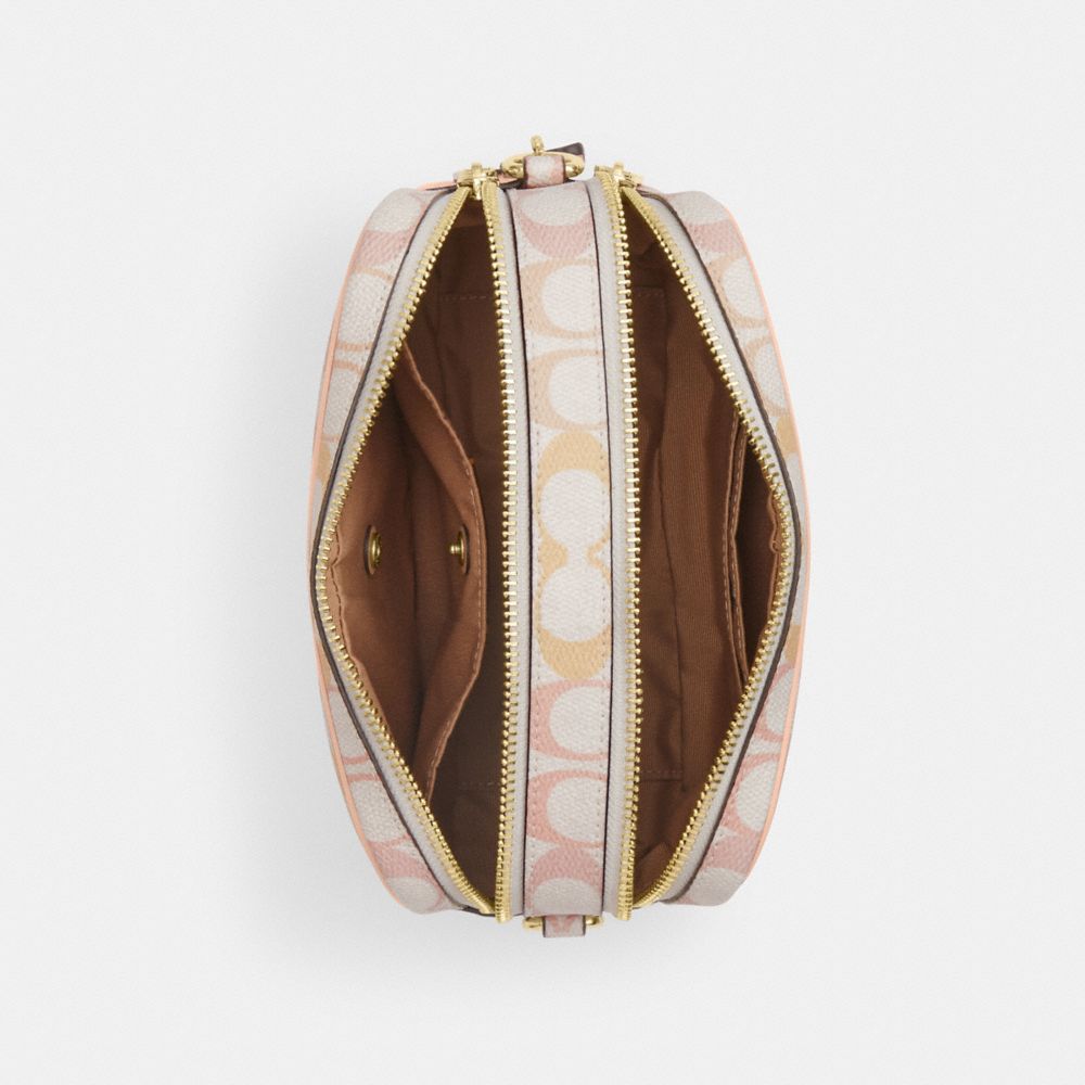 COACH®,Mini Carey Crossbody Bag In Signature Canvas,,Inside View,Top View