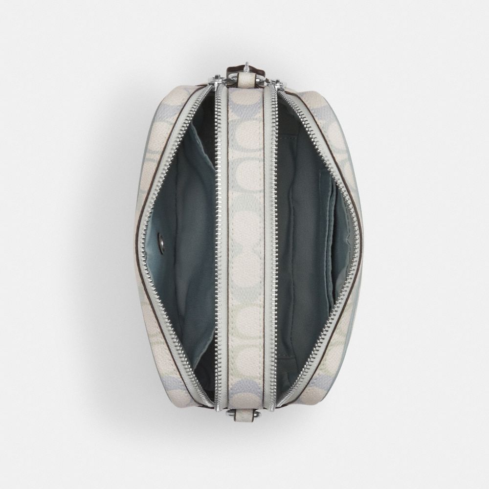 COACH®,Mini Carey Crossbody Bag In Signature Canvas,,Inside View,Top View