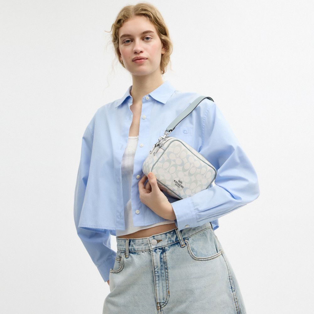 COACH®,Mini Carey Crossbody Bag In Signature Canvas,,Detail View