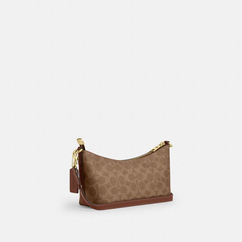 COACH®,Caitlin Shoulder Bag In Signature Canvas,,Angle View