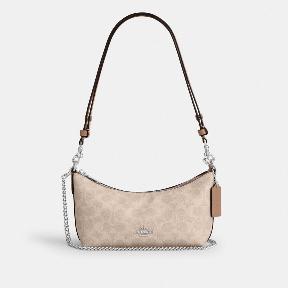 COACH®,Caitlin Shoulder Bag In Signature Canvas,,Front View