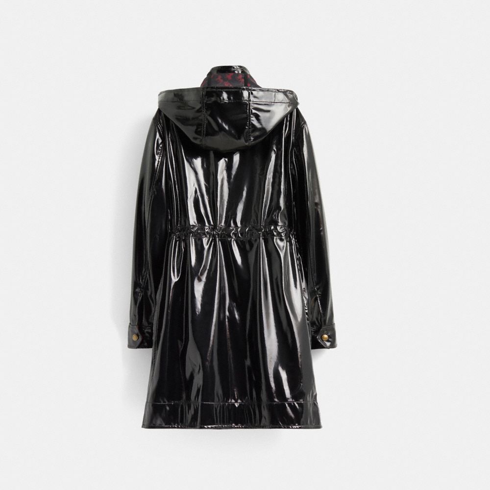COACH®,Restored Raincoat With Horse And Carriage Print Lining,,Back View