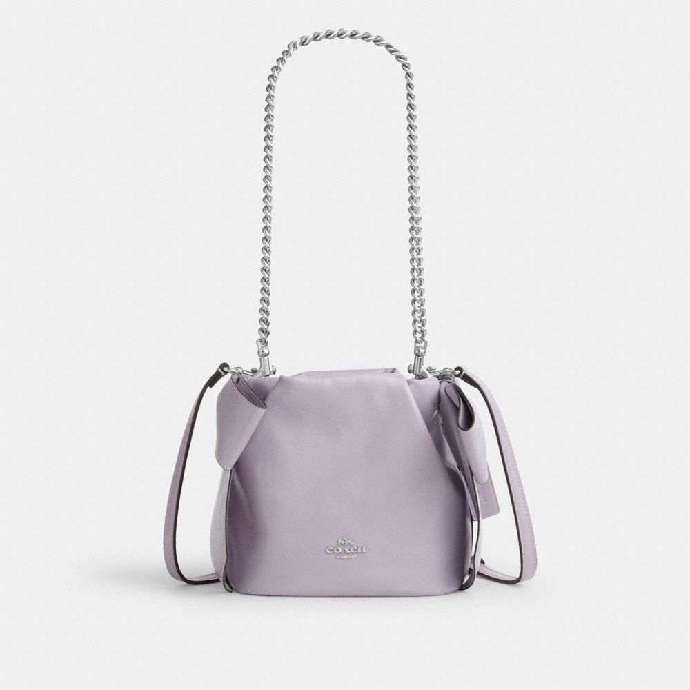 COACH®,Faye Mini Drawstring Bag With Bows,,Front View