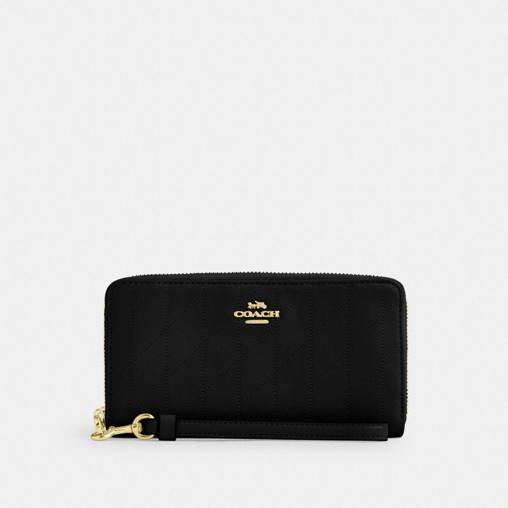 COACH®,Long Zip Around Wallet With Quilting,,Front View