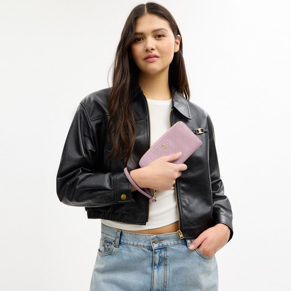 COACH®,Long Zip Around Wallet With Quilting,,Detail View