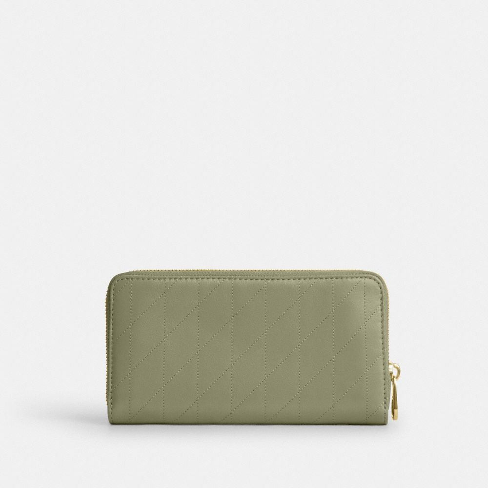 COACH®,Long Zip Around Wallet With Quilting,,Back View