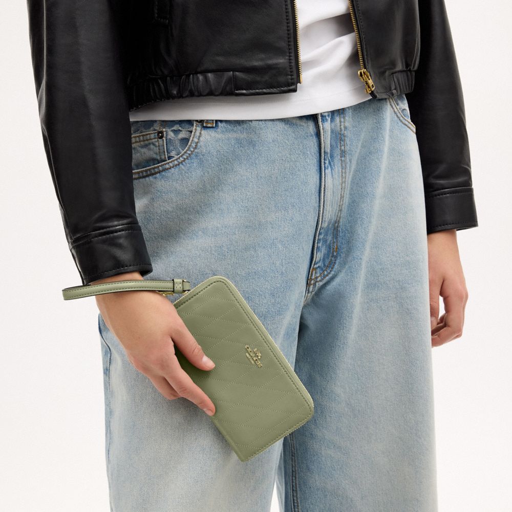 COACH®,Long Zip Around Wallet With Quilting,,Detail View