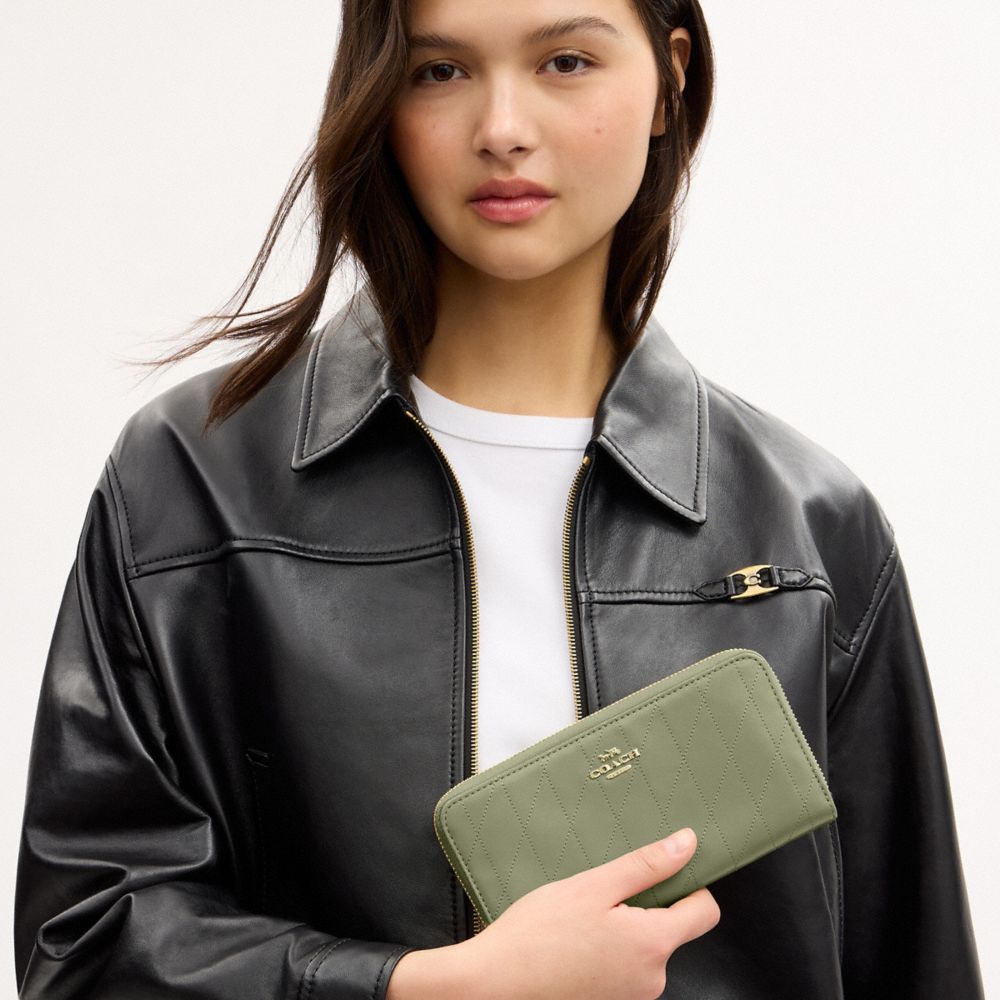 COACH®,Long Zip Around Wallet With Quilting,,Detail View