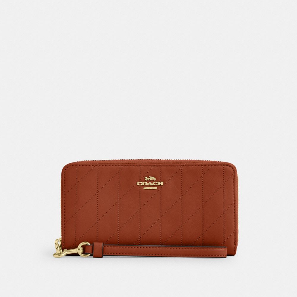 COACH®,Long Zip Around Wallet With Quilting,,Front View
