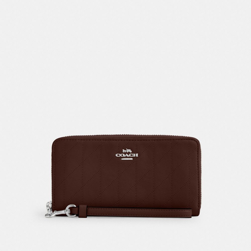 COACH®,Long Zip Around Wallet With Quilting,,Front View