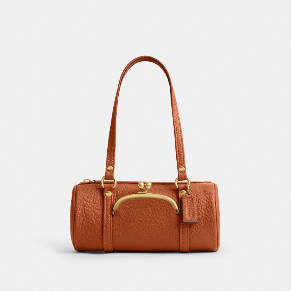 COACH®,Kisslock Barrel Bag 28,,Front View
