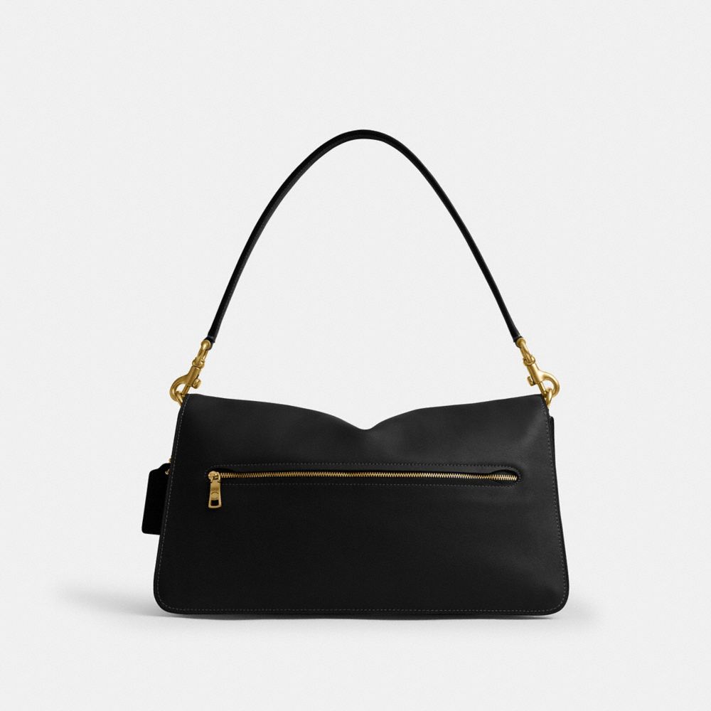 COACH®,Tabby Shoulder Bag 36,Shoulder Bag,Metal Material,Metal,Logo,Brass,Casual,Black,Back View