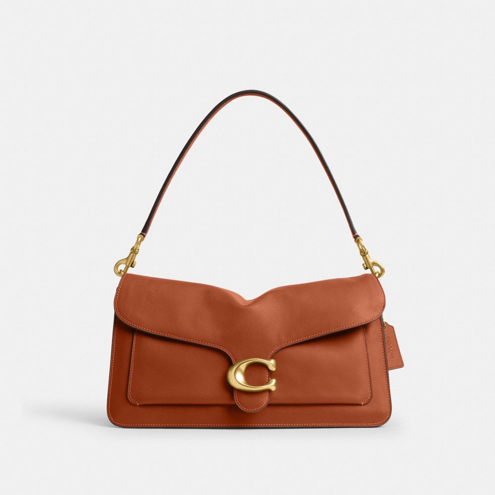 COACH®,Tabby Shoulder Bag 36,Shoulder Bag,Metal Material,Metal,Logo,Brass,Casual,Brown,Front View